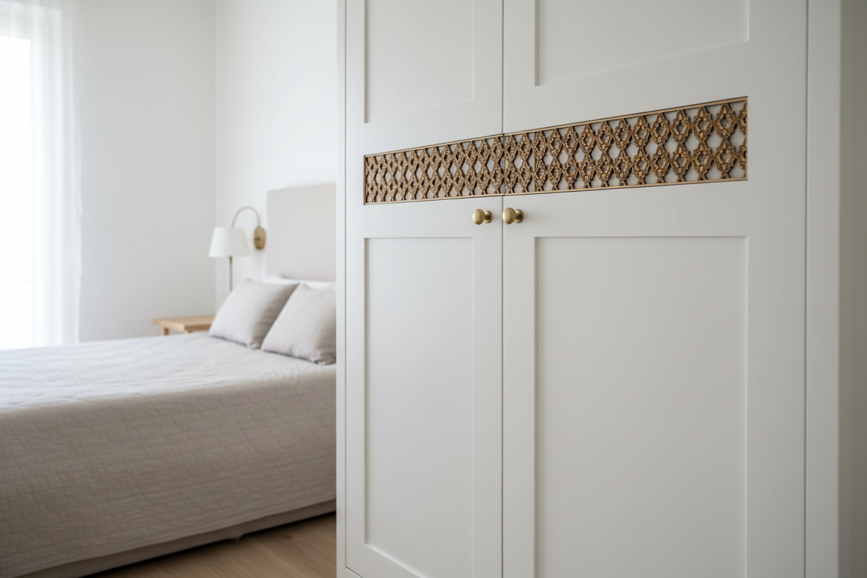Celosía Waraq en borde de armario boutique hotel