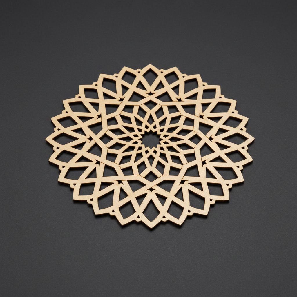 Salvamantel decorativo colección Rubí madera geométrico andalusí corte láser
