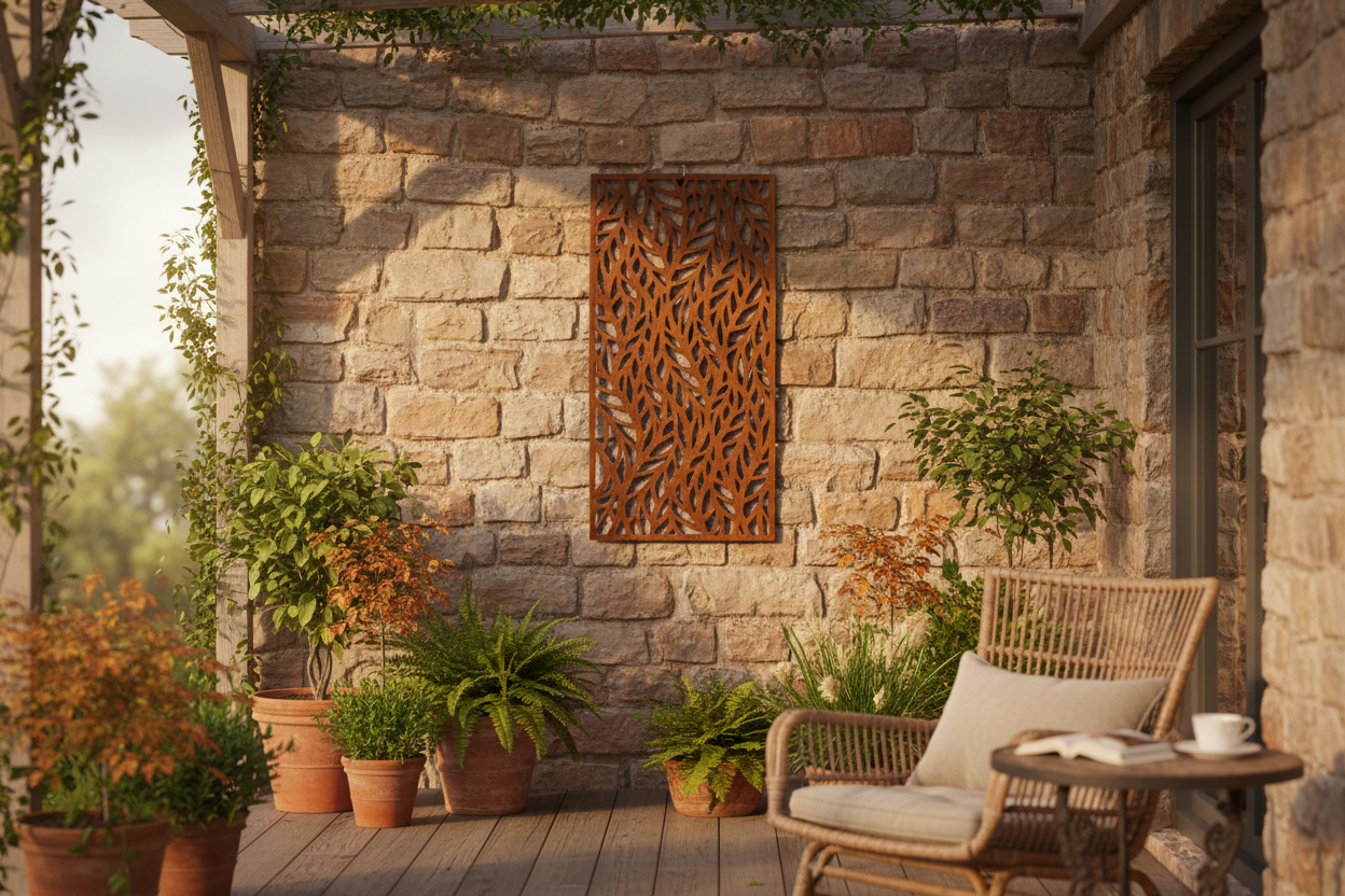 Terraza cubierta con plantas
