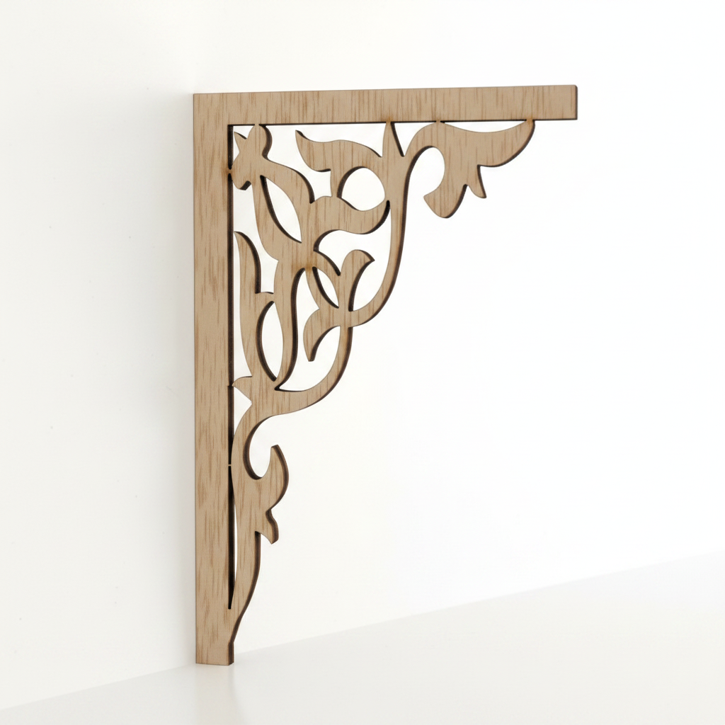 Detalle del arabesco floral barroco de la Celosía Zāwiya en madera natural