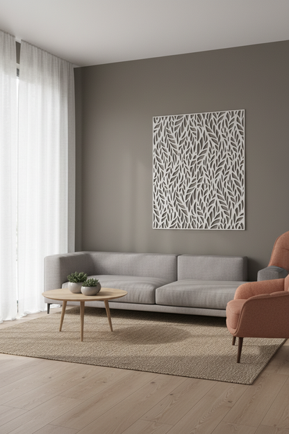 Panel en salón contemporáneo gris